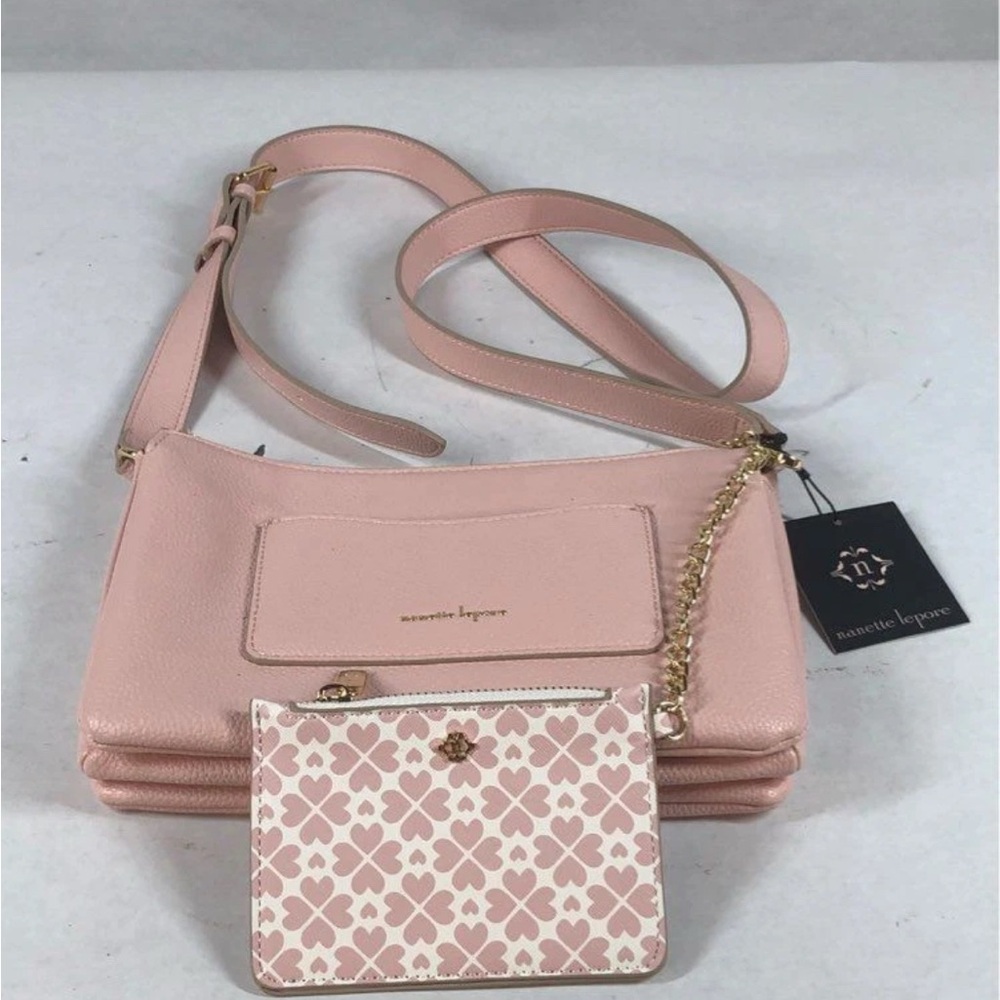 Nanette Lepore Pink Crossbody Bag with Gold Accents
